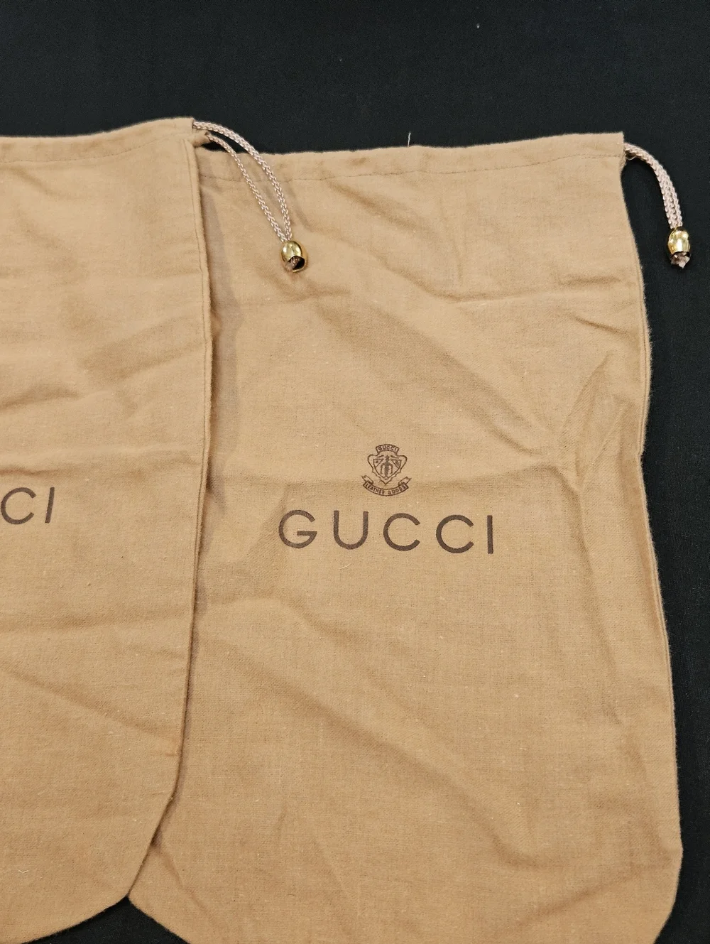 Gucci Dust Bag Shoe Storage Vintage Drawstring 2 Bags 14.5” X 8.75